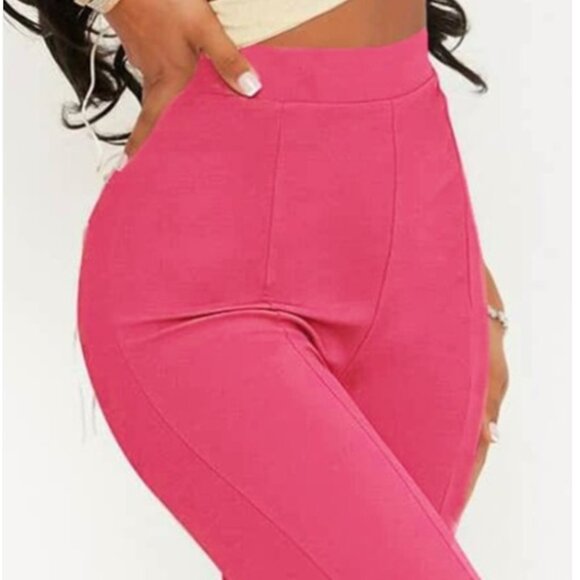 🔥3/$15🔥 NWT - SHEIN High Waist Split Hem Pants, Hot Pink – XS - Picture 3 of 12